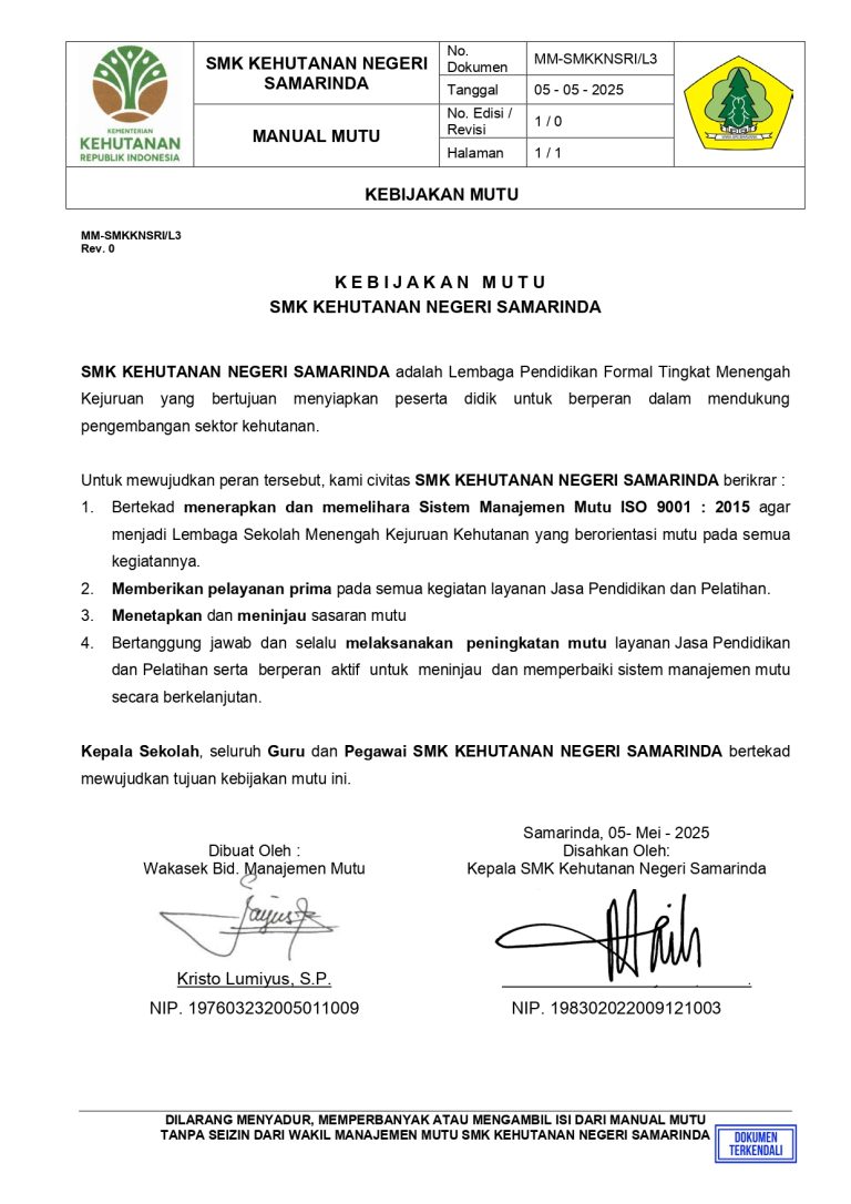 kebijakan mutu sekolah